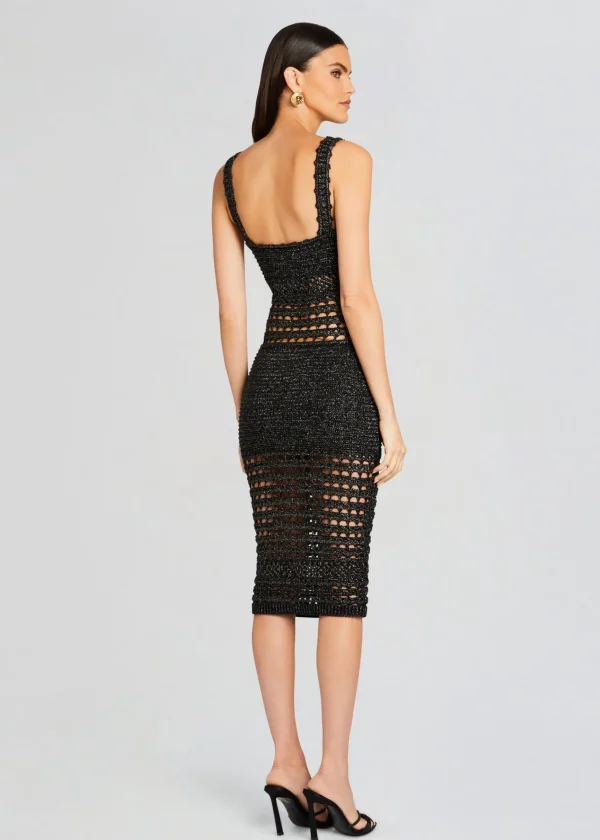 RETROFÊTE*Retrofete Avril Knit Crochet Dress Black/Gold