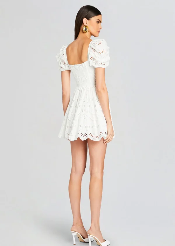 Honeymoon Looks*Retrofete Ayiak Short Dress White Samoa
