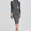 Dresses*Retrofete Aylin Rib Knit Dress Metallic Black/Silver
