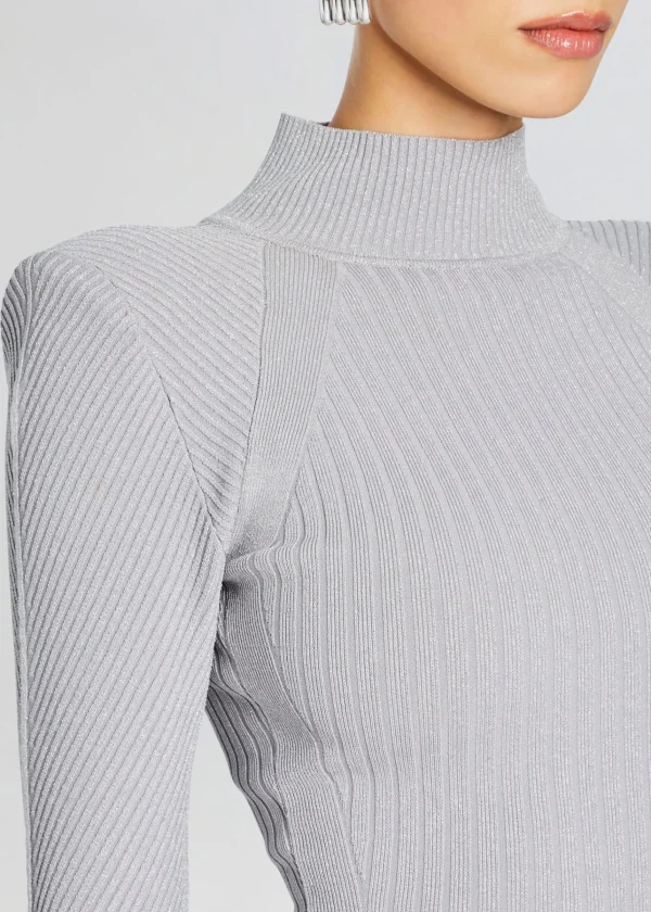 Midi*Retrofete Aylin Rib Knit Dress Silver Grey