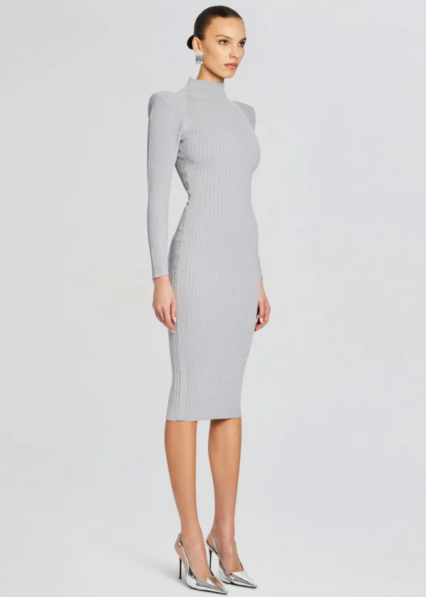 Dresses*Retrofete Aylin Rib Knit Dress Silver Grey