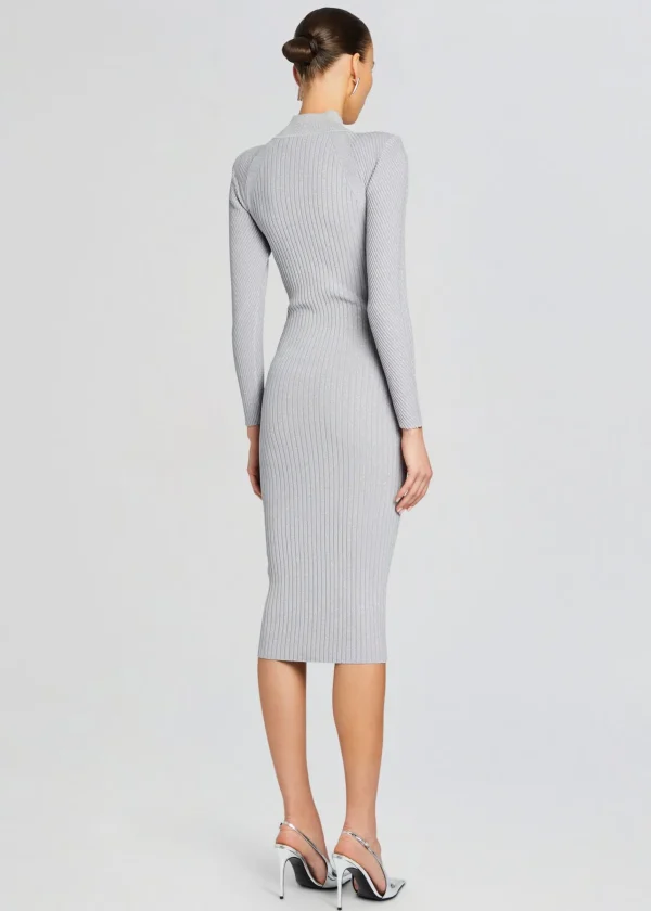 RETROFÊTE*Retrofete Aylin Rib Knit Dress Silver Grey