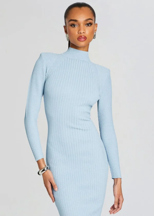 RETROFÊTE*Retrofete Aylin Rib Knit Dress Powder Blue