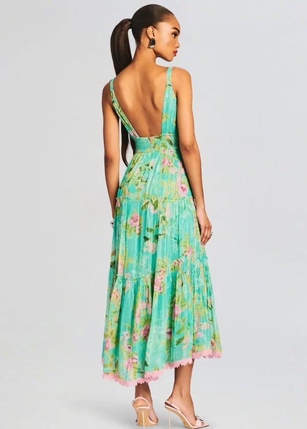 Exclusively Ours*Retrofete Azra Long Dress Teal Floral