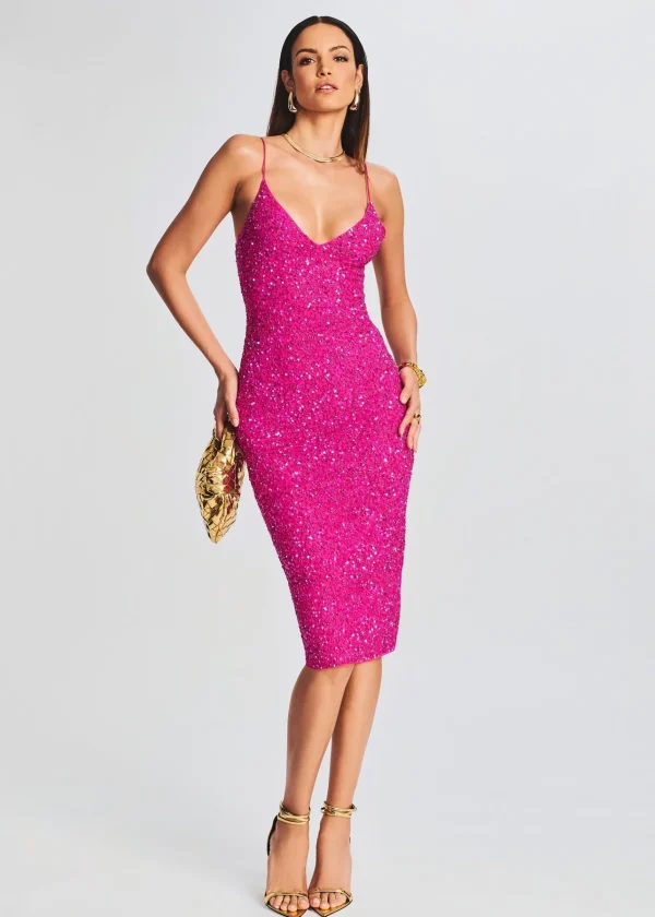 RETROFÊTE*Retrofete Billie Sequin Dress Knockout Pink