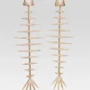 Honeymoon Looks*Retrofete Bimini Crystal Fish Bone Earrings Gold