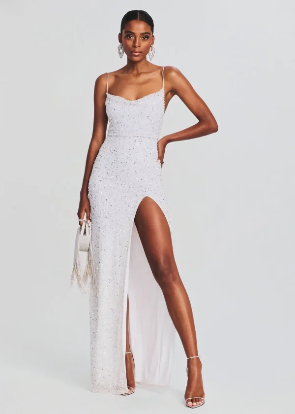 Dresses*Retrofete Blair Sequin Dress Silver/White