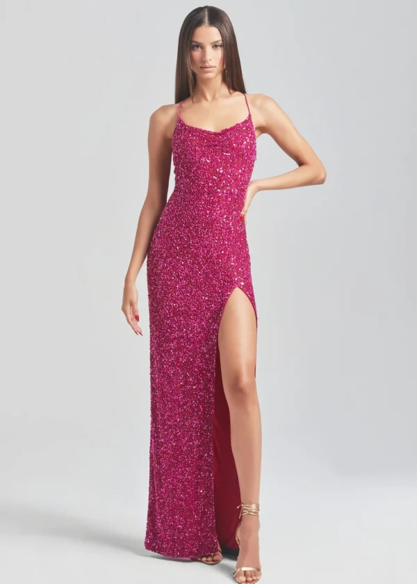 RETROFÊTE*Retrofete Blair Sequin Dress Dragon Fruit
