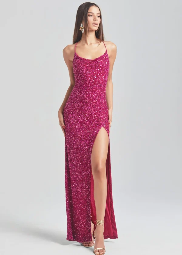 RETROFÊTE*Retrofete Blair Sequin Dress Dragon Fruit