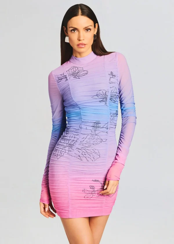 Tropical Hues*Retrofete Blake Short Dress Pink and Purple