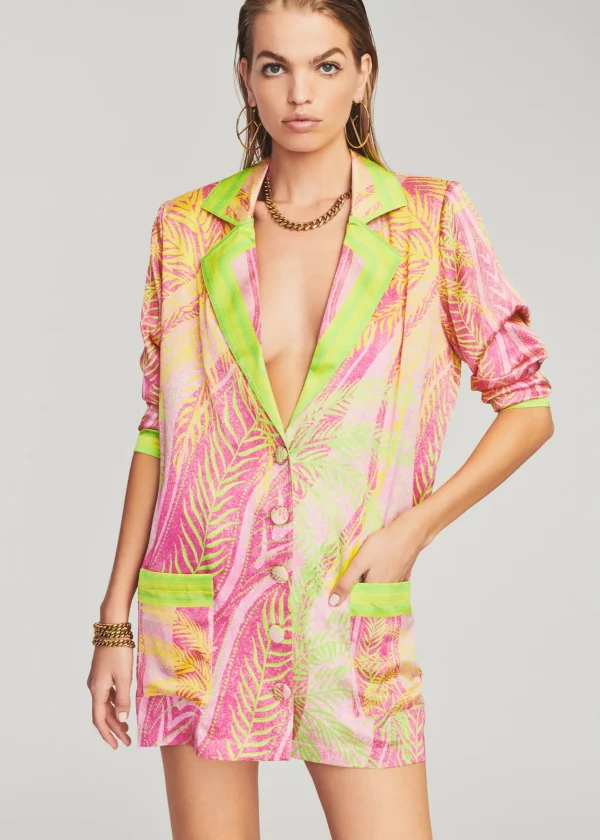 Dresses*Retrofete Blake Silk Blazer Tropical Palm