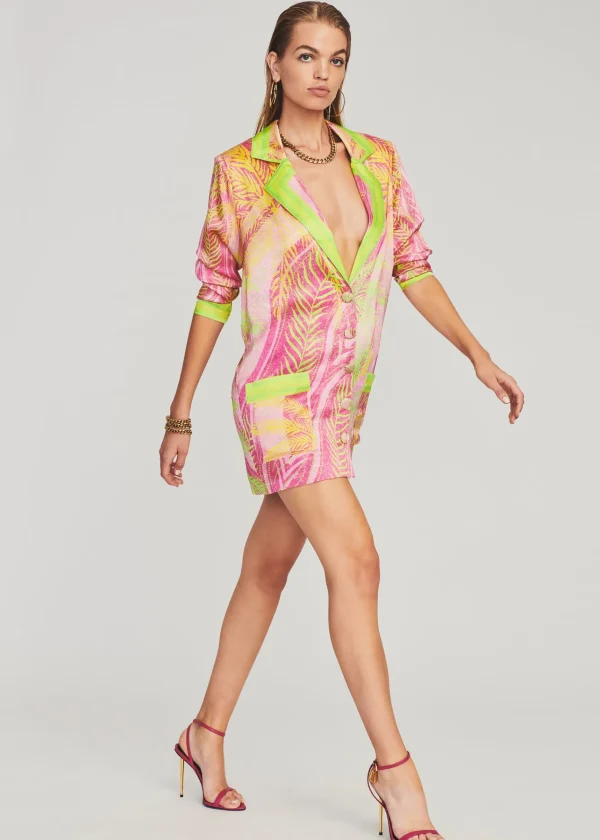 Honeymoon Looks*Retrofete Blake Silk Blazer Tropical Palm