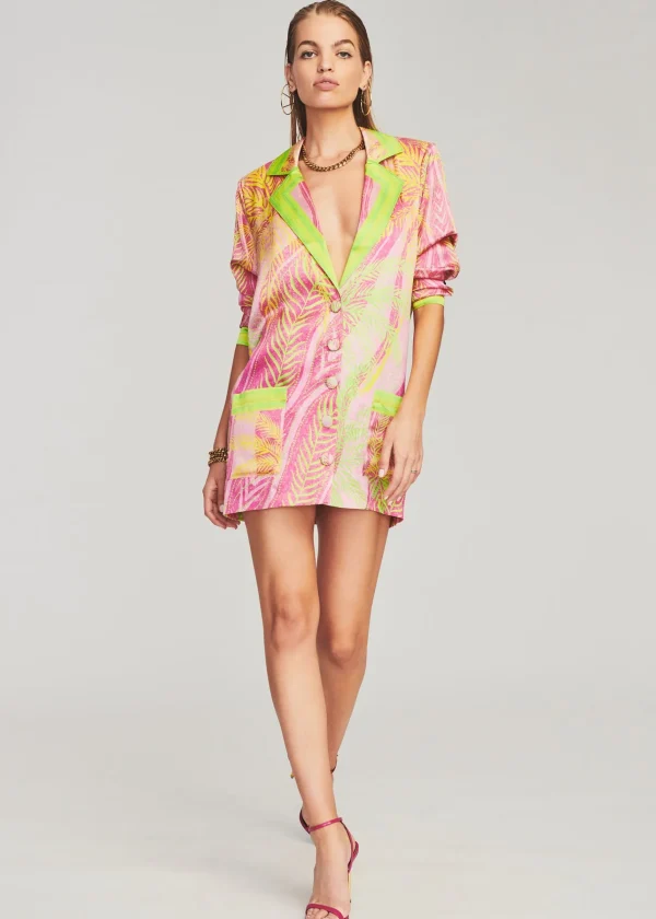 RETROFÊTE*Retrofete Blake Silk Blazer Tropical Palm