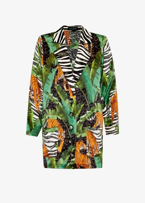 Dresses*Retrofete Blake Silk Blazer Mixed Safari