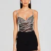 RETROFÊTE*Retrofete Bracie Embellished Bodysuit Black/Silver