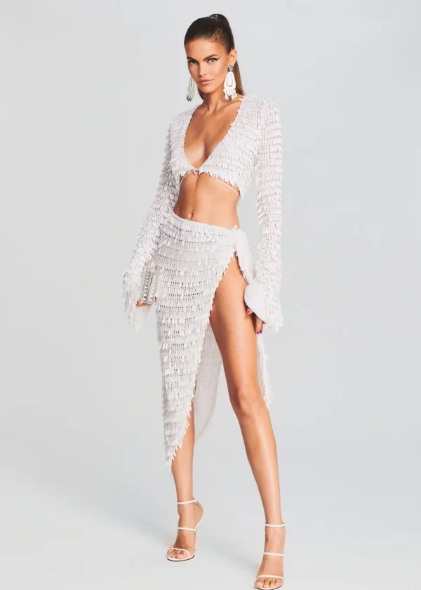 Bachelorette Party*Retrofete Brasília Crochet Pareo Skirt White