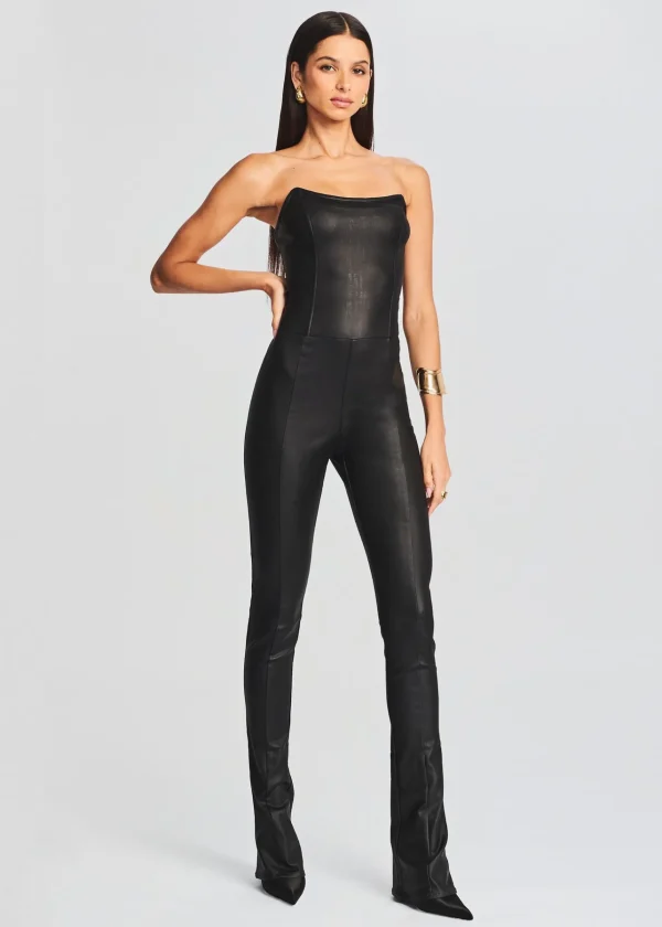 Jumpsuits*Retrofete Brinley Coated Denim Jumpsuit Coated Black