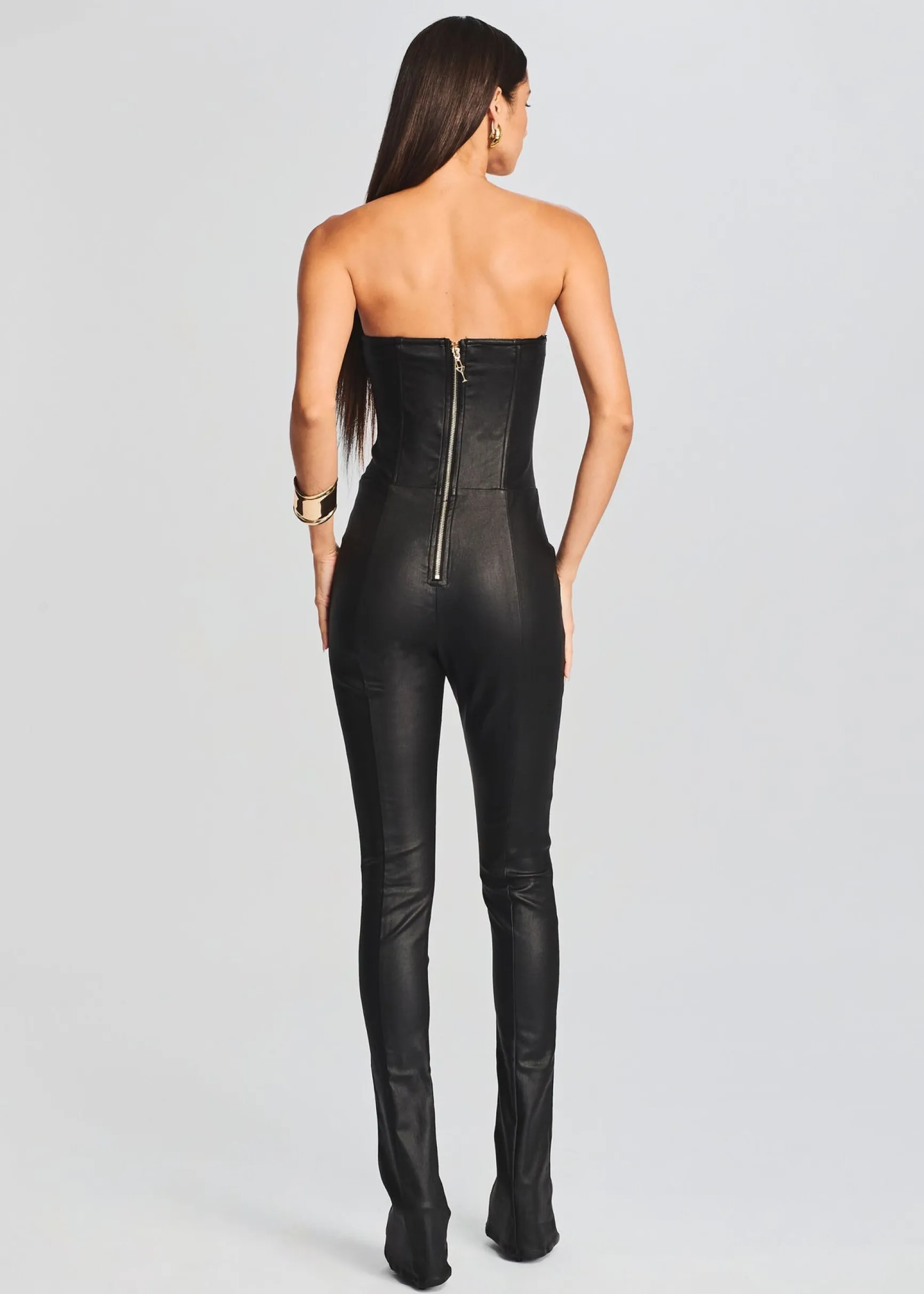 brinley_coated_denim_jump_3.webp Jumpsuits*Retrofete Brinley Coated Denim Jumpsuit Coated Black