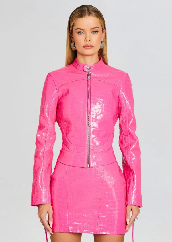 Resort '24*Retrofete Brynn Leather Jacket Paradise Pink