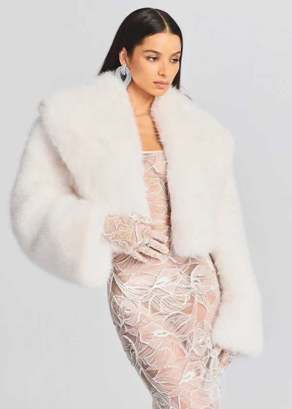 Rehearsal Dinner*Retrofete Cadence Faux Fur Coat White