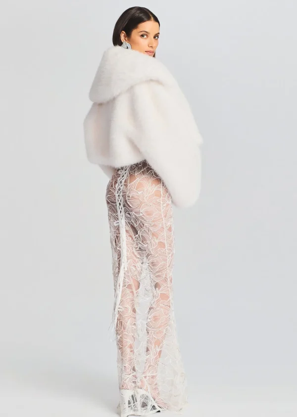 Guest Of*Retrofete Cadence Faux Fur Coat White