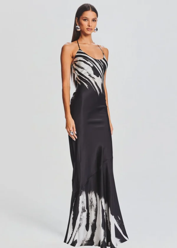 Dresses*Retrofete Cami Silk Dress Zebra Ink Ombre