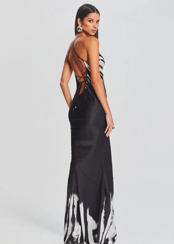RETROFÊTE*Retrofete Cami Silk Dress Zebra Ink Ombre