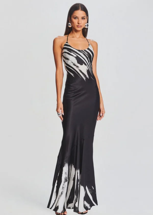 Guest Of*Retrofete Cami Silk Dress Zebra Ink Ombre