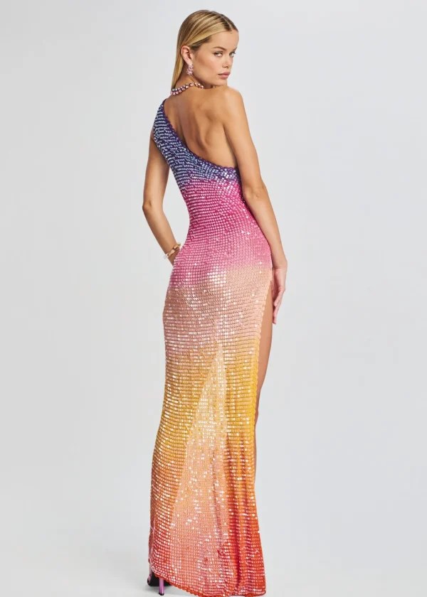 Guest Of*Retrofete Candice Sequin Crochet Dress Sunset Ombre
