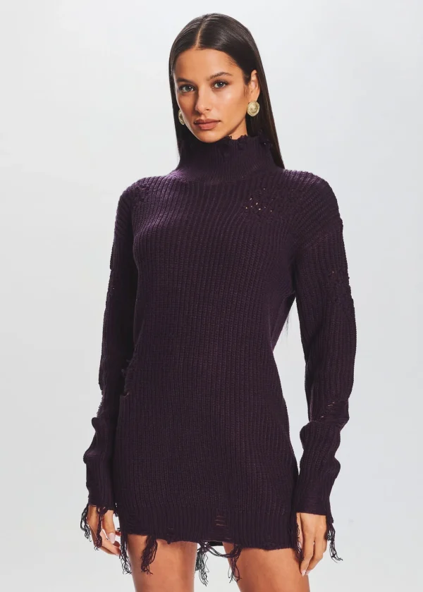 Mini*Retrofete Capala Sweater Dress Eggplant