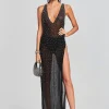 Guest Of*Retrofete Carmella Embellished Chiffon Dress Black/Silver
