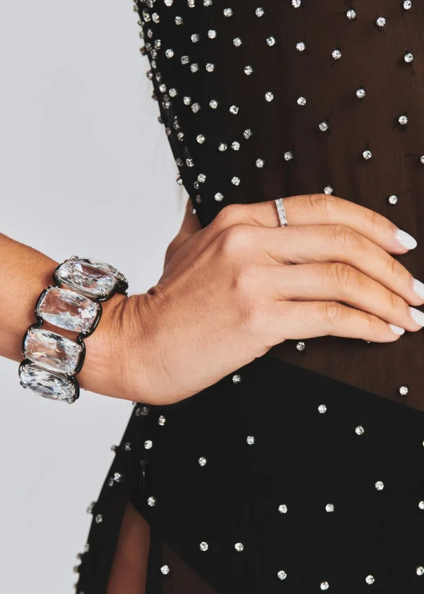 Guest Of*Retrofete Carmella Embellished Chiffon Dress Black/Silver