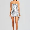 RETROFÊTE*Retrofete Casmir Leather Dress Silver