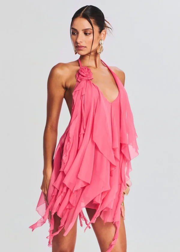 Guest Of*Retrofete Caspian Silk Chiffon Dress Sakura