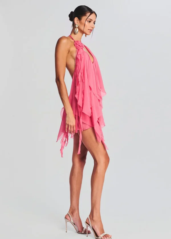 Guest Of*Retrofete Caspian Silk Chiffon Dress Sakura