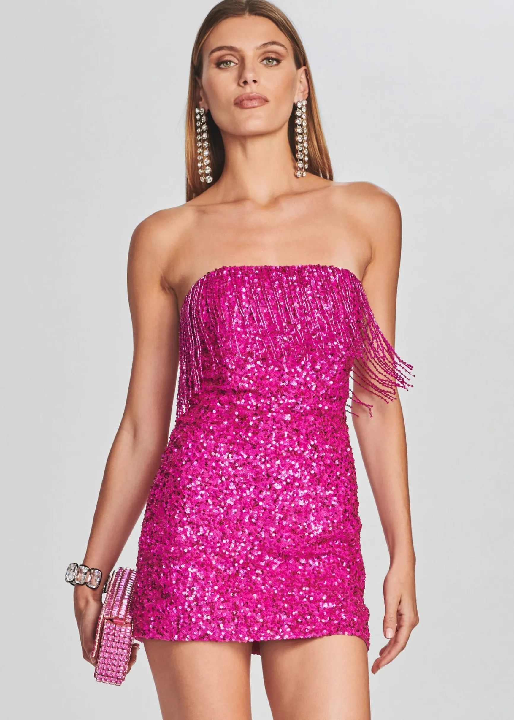 cassandra_sequin_fringe_d_4-12.webp Dresses*Retrofete Cassandra Sequin Fringe Dress Hot Pink