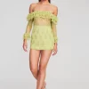 Final Sale*Retrofete Castella Embellished Lace Dress Lime Green
