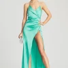 Guest Of*Retrofete Ceres Silk Dress Turquoise
