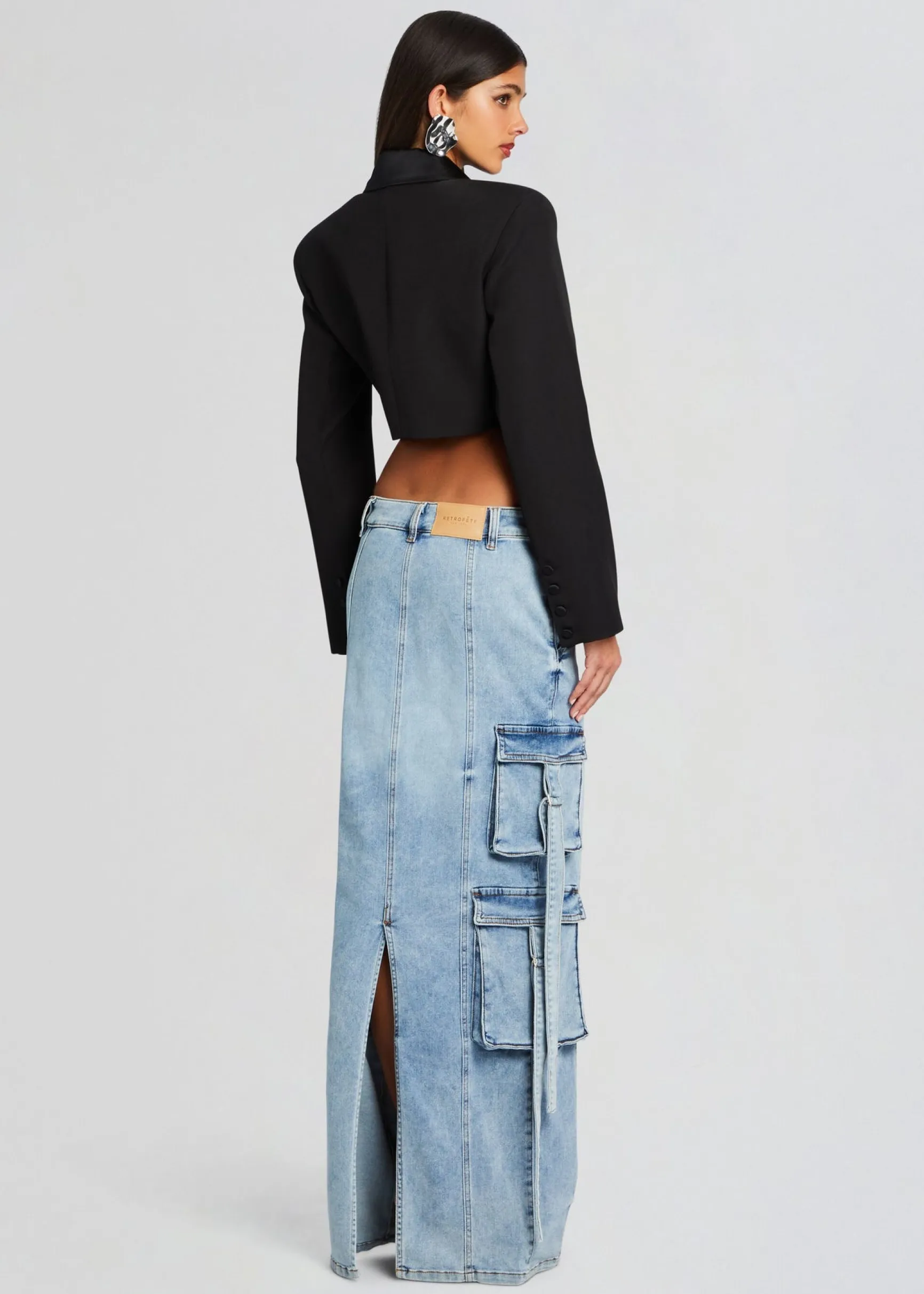 cerise_cargo_denim_skirt_3-1.webp Bottoms*Retrofete Cerise Cargo Denim Skirt Vintage Celeste