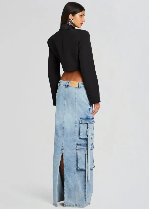 Denim*Retrofete Cerise Cargo Denim Skirt Vintage Celeste