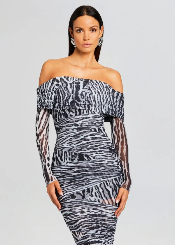 Dresses*Retrofete Chanda Gown Grey Ocelot