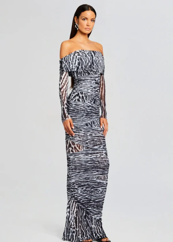Maxi*Retrofete Chanda Gown Grey Ocelot