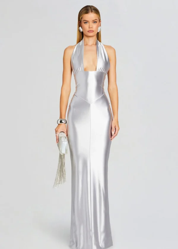 Subtle Shimmer*Retrofete Charity Dress Silver