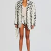 RETROFÊTE*Retrofete Chloe Leather Blazer Neutral Snake