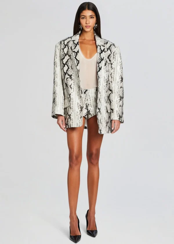 RETROFÊTE*Retrofete Chloe Leather Blazer Neutral Snake