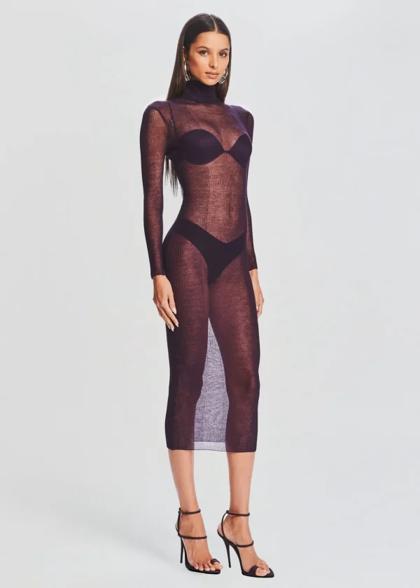 Sheer Bliss*Retrofete Christine Dress Eggplant