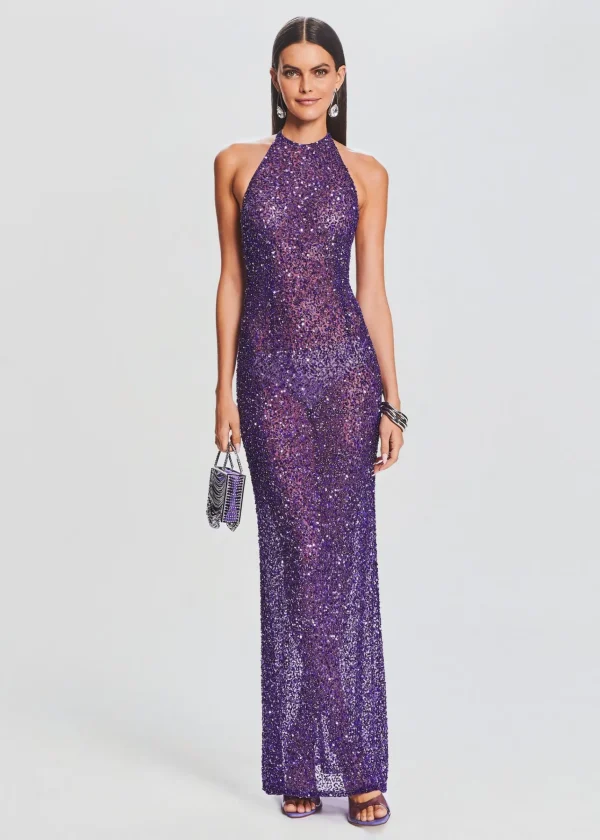 Guest Of*Retrofete Clarisse Sequin Dress Amethyst