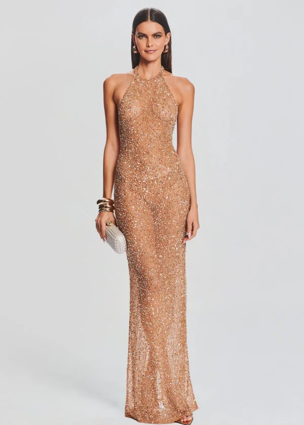 Guest Of*Retrofete Clarisse Sequin Dress Champagne