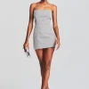 Guest Of*Retrofete Claudette Embellished Dress Gray