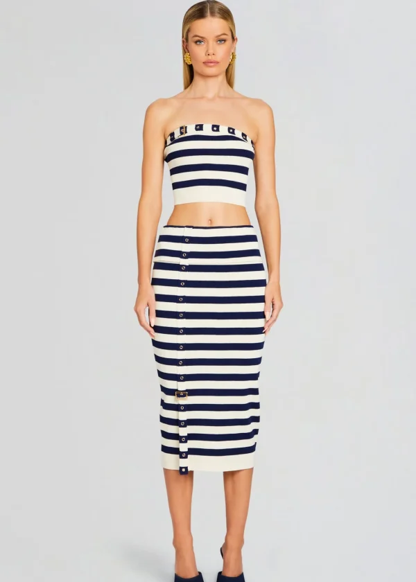 Spring Knits*Retrofete Cleat Knit Skirt Cream/ Navy